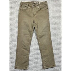 Devil Dog Dungarees Jeans Mens 32x29 Khaki Tan Slim Slight Taper Stretch DD6011